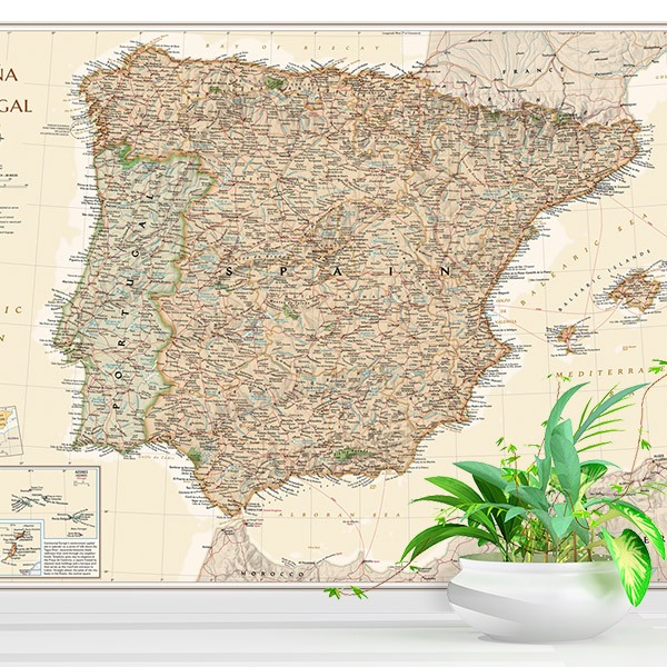 Fotomurali : Mappa del mondo Spagna e Portogallo II