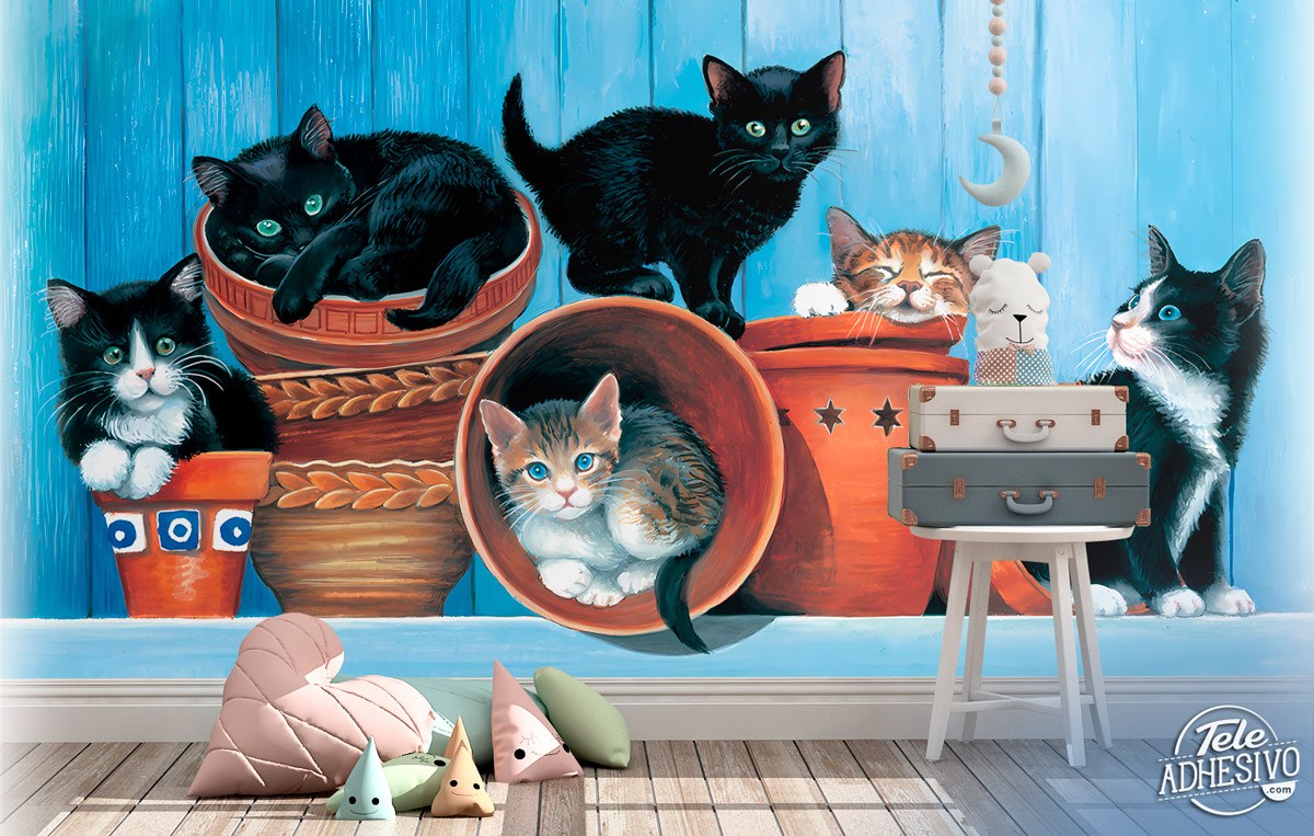Fotomurali : Illustrazione di gatti