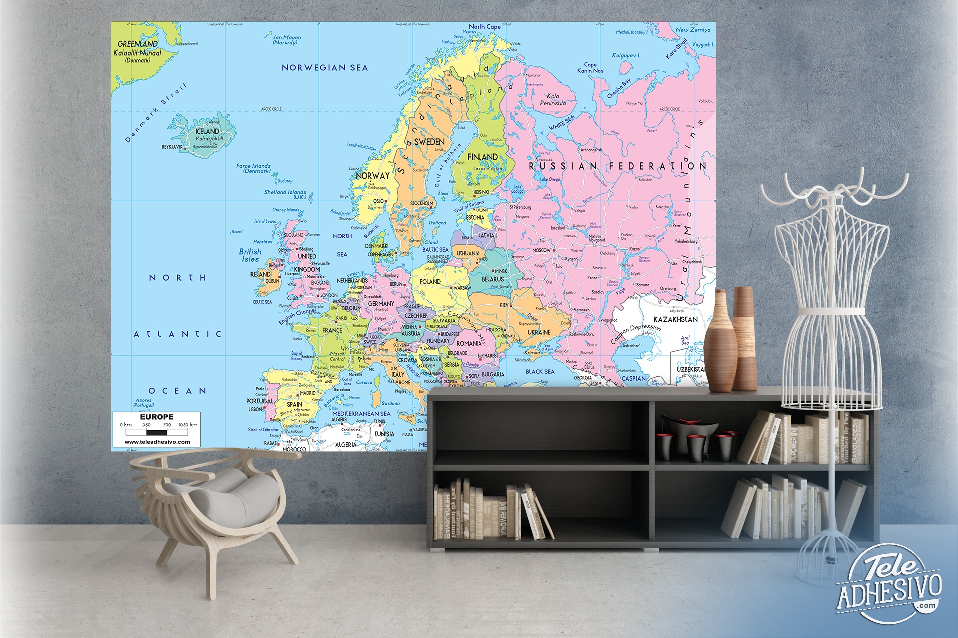 Fotomurali : Mappa politica dell'Europa