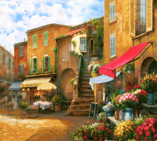 Fotomurali : Mercato dei fiori di piazza