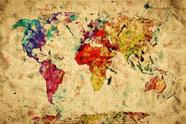Fotomurali : Pitturare la mappa del mondo