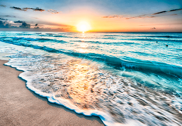 Fotomurali : Onde morbide al tramonto