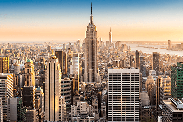 Fotomurali : Il centro di Manhattan al tramonto