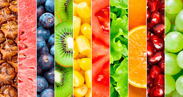 Fotomurali : Frutta a bande verticali