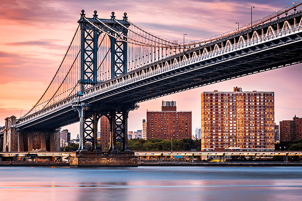 Fotomurali : Ponte di Manhattan al tramonto