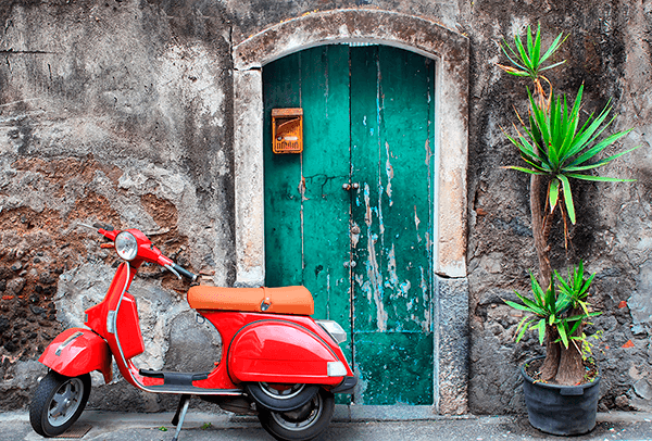 Fotomurali : Percorso italiano in Vespa