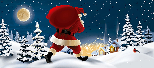 Fotomurali : Babbo Natale distribuisce regali