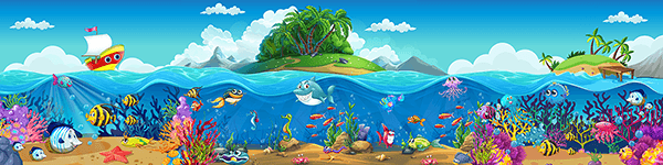 Fotomurali : Fauna marina infantile