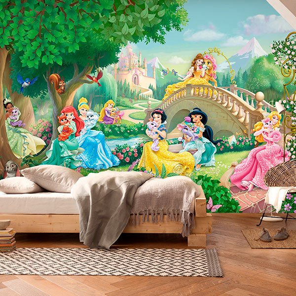 Fotomurali : Principesse Disney con animali domestici 0