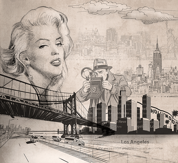 Fotomurali : Collage di cinema americano