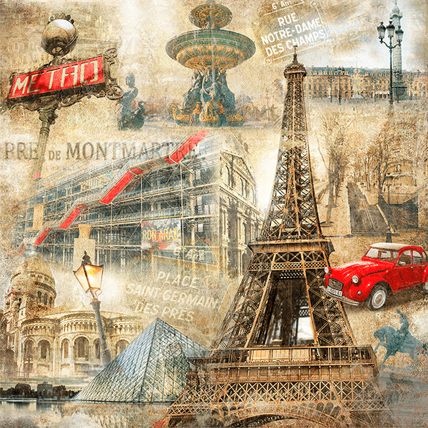 Fotomurali : Collage di Parigi