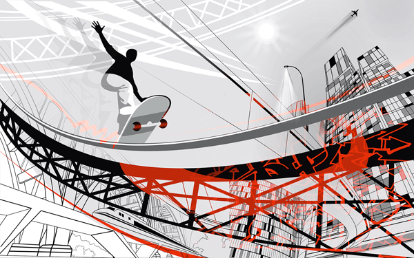 Fotomurali : Illustrazione Skate
