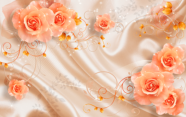 Fotomurali : Rose tra le sete