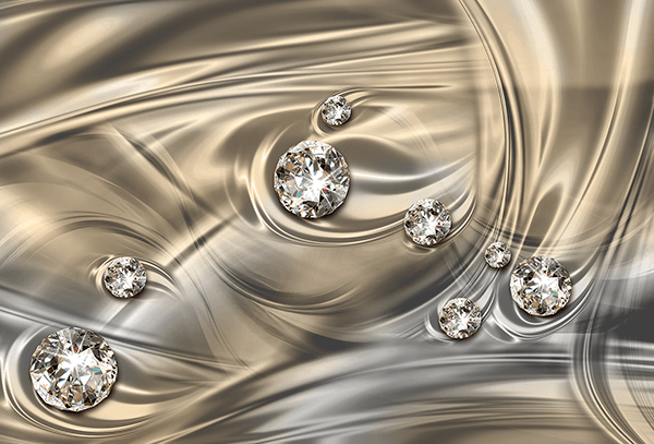 Fotomurali : Diamanti in argento fuso