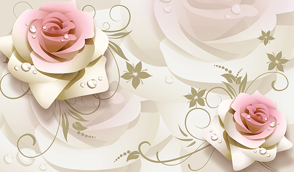 Fotomurali : Rose illustrate
