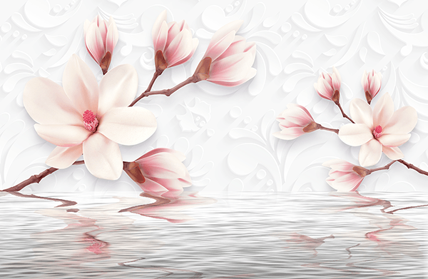 Fotomurali : Fiori che spuntano dall'acqua