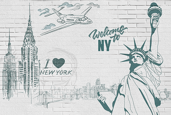 Fotomurali : I Love & Welcome to NY