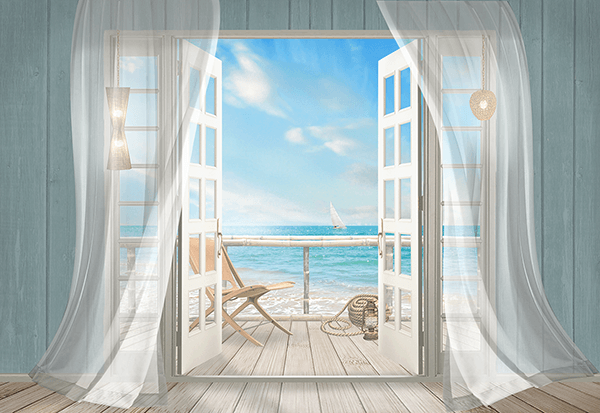 Fotomurali : Cottage in riva al mare