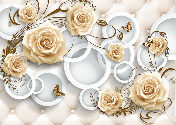 Fotomurali : Testata con rose marroni