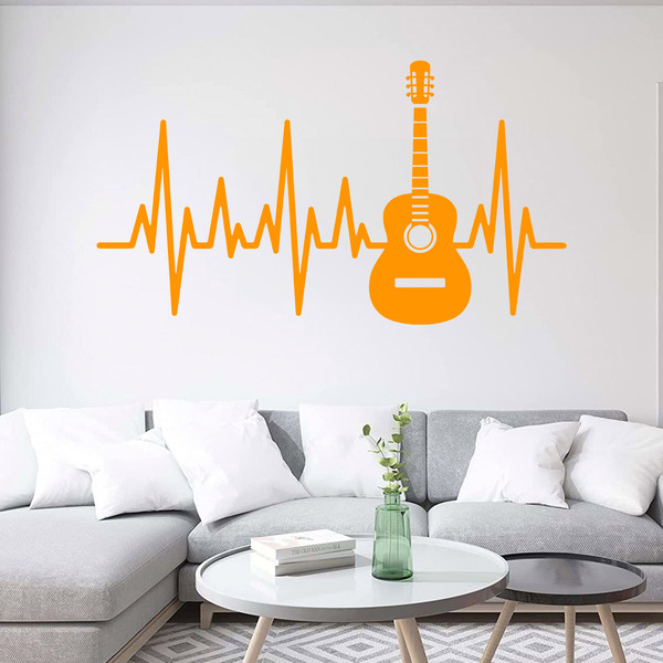 Adesivi Murali: Elettrocardiogramma chitarra