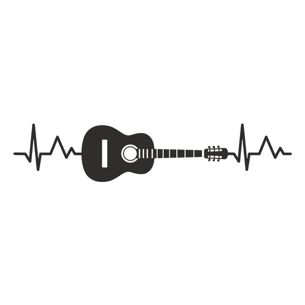 Adesivi Murali: Elettrocardiogramma chitarra acustica