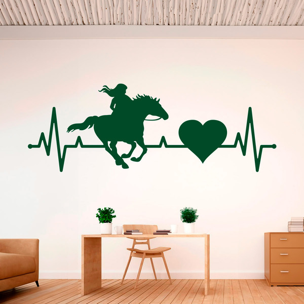 Adesivi Murali: Elettrocardiogramma equestre