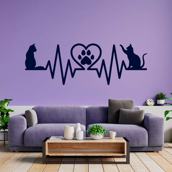Adesivi Murali: Elettrocardiogramma dei Gatti