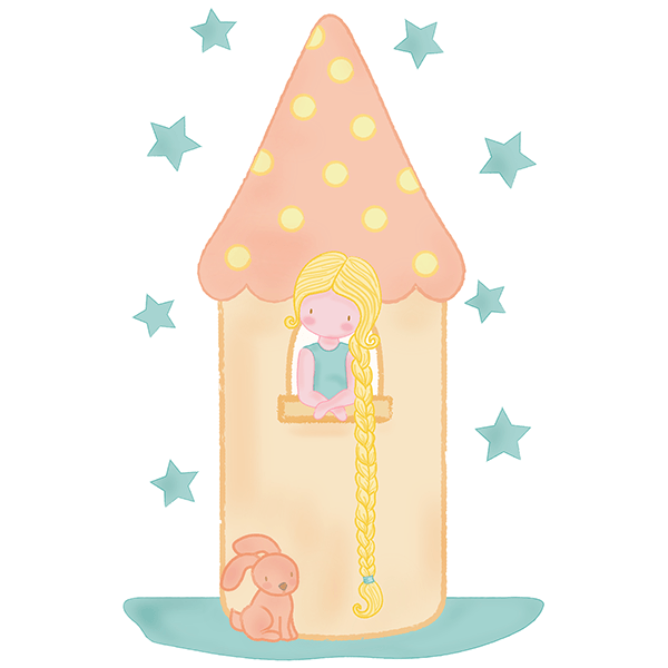 Adesivi per Bambini: Rapunzel nella torre