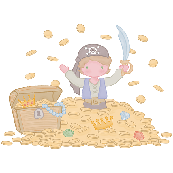Adesivi per Bambini: Tesoro di grande pirata