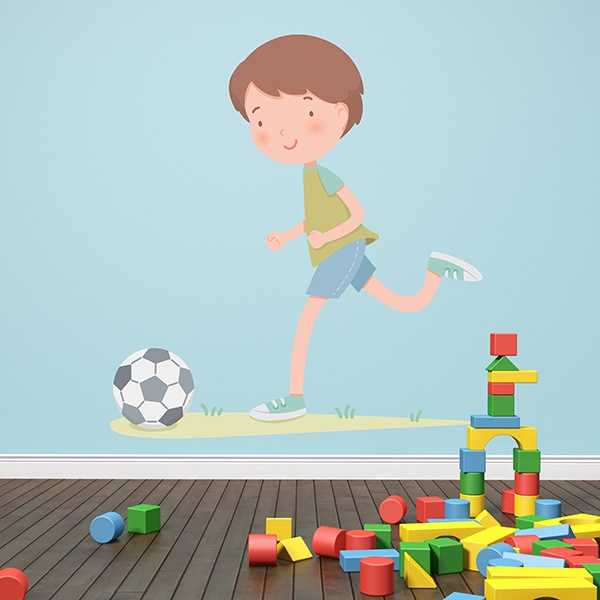 Adesivi per Bambini: Ragazzo che gioca a calcio