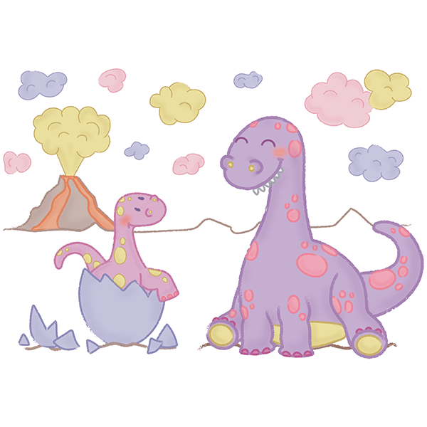Adesivi per Bambini: Dinosauro di nascita bambino