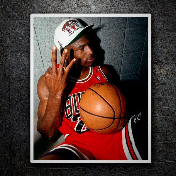 Adesivo Michael Jordan 3 anello NBA StickersMurali