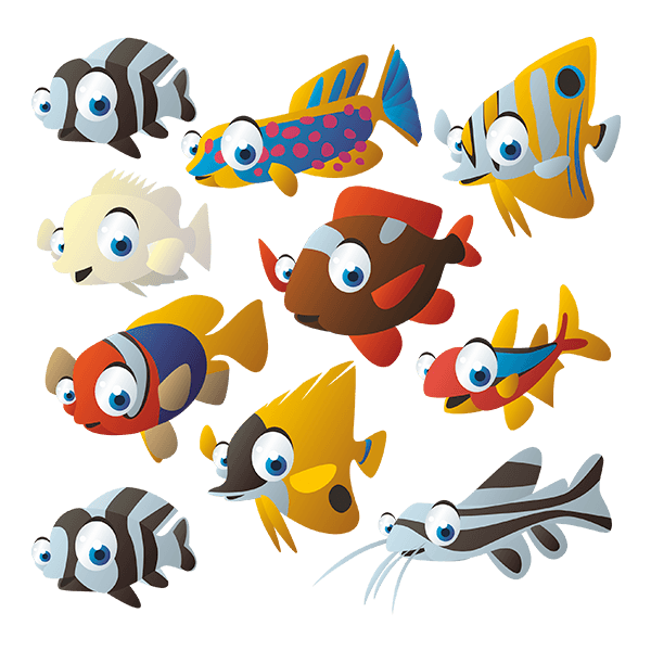 Adesivi per Bambini: Kit 10 pesci
