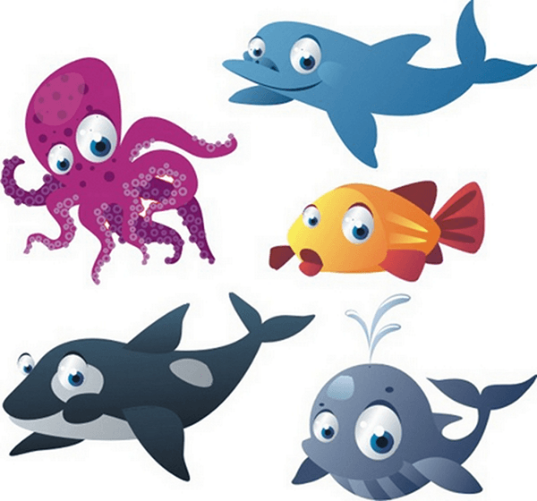 Adesivi per Bambini: Kit animali marini
