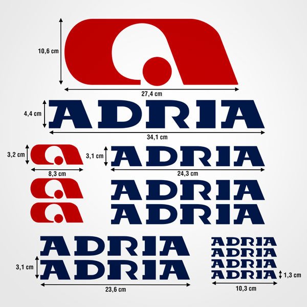 Adesivi per auto Kit Adria multicolor