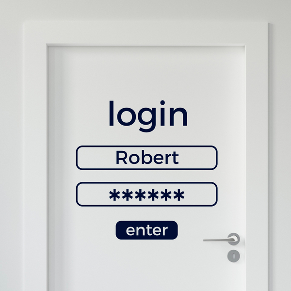 Adesivi Murali: Login all'ingresso personalizzato