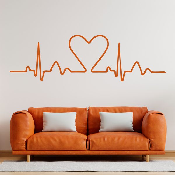 Adesivi Murali: Testiere Letto elettrocardiogramma cuore