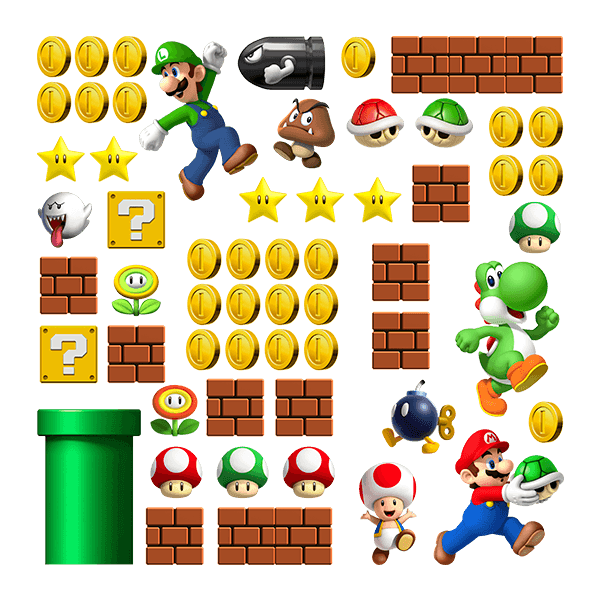 Adesivi per Bambini: Set 60X Super Mario Bros