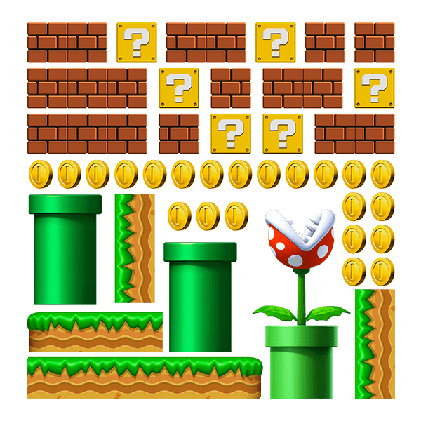 Adesivi per Bambini: Set 45X Mario Bros Crea il tuo Schermo