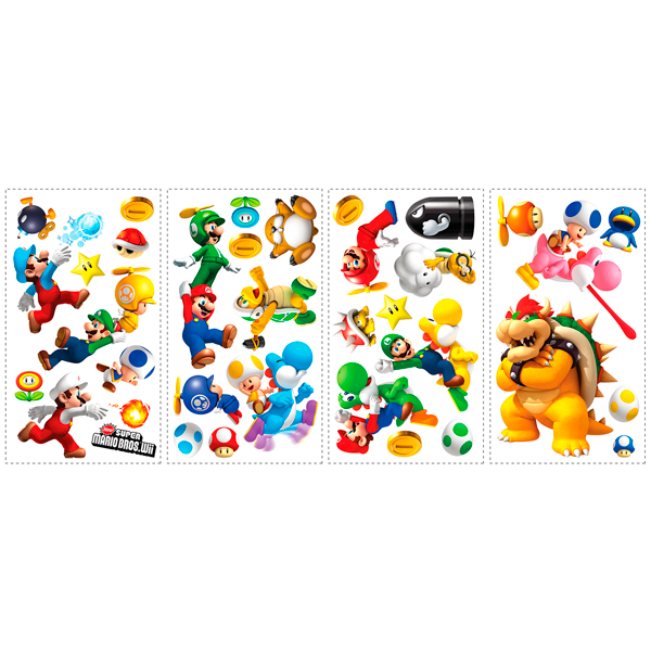 Adesivi per Bambini: Set 35X Super Mario Bros. Wii