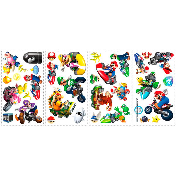 Adesivi per Bambini: Set 34X Mario Kart Wii