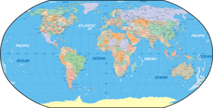 Adesivi Murali: Mappa del mondo