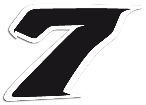 Adesivi per Auto e Moto: Numero moto 7 nero e bianco