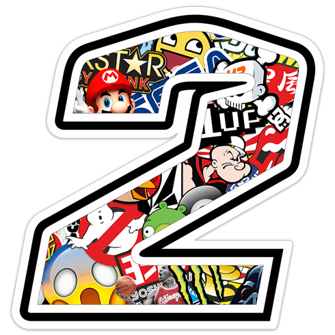 Adesivi per Auto e Moto: Numero moto 2 Stickerbomb