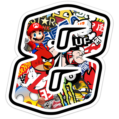 Adesivi per Auto e Moto: Numero moto 8 Stickerbomb