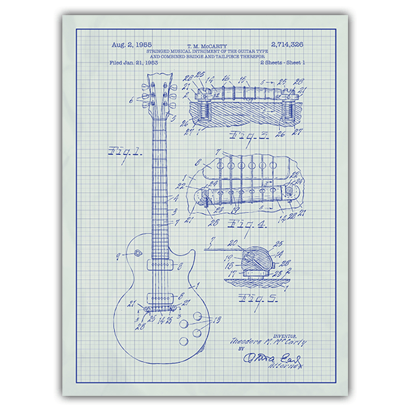 Adesivi Murali: Gibson Les Paul chitarra elettrica