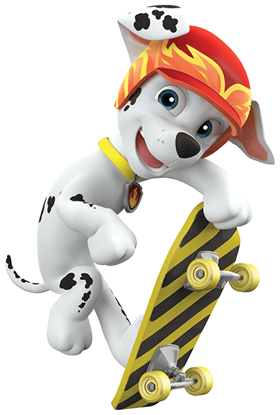 Adesivi per Bambini: Paw Patrol - Marshall in skateboard