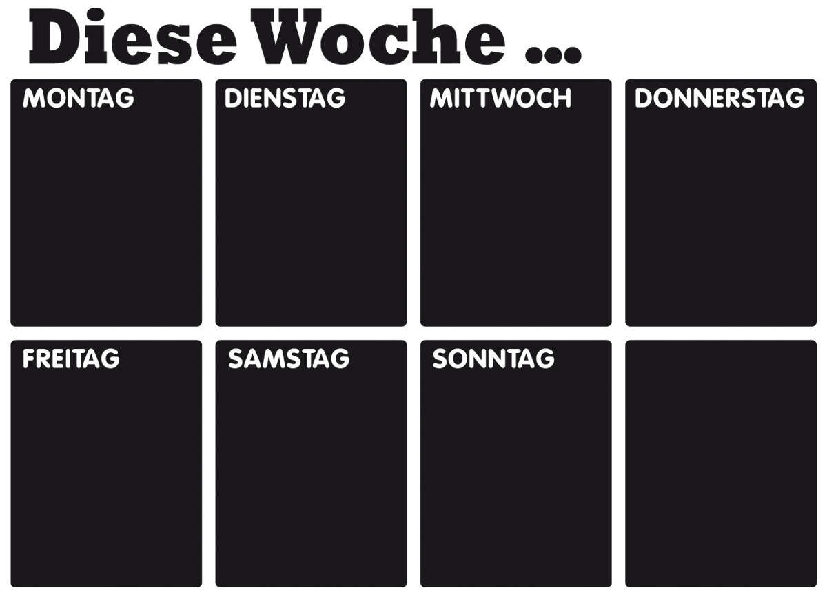 Adesivi Murali: Lavagna Organizzatore settimanale tedesco