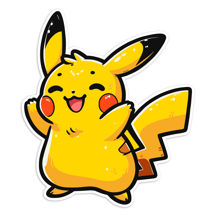 Adesivi per Auto e Moto: Pikachu chibi felice Pokémon
