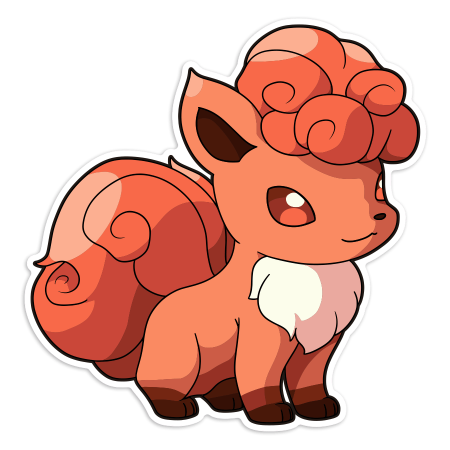 Adesivi per Auto e Moto: Vulpix fuoco elegante Pokémon